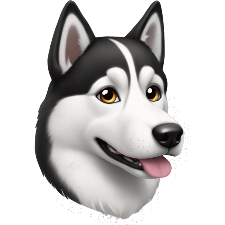 black and white husky emoji