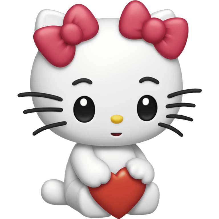 hello kitty with heart emoji