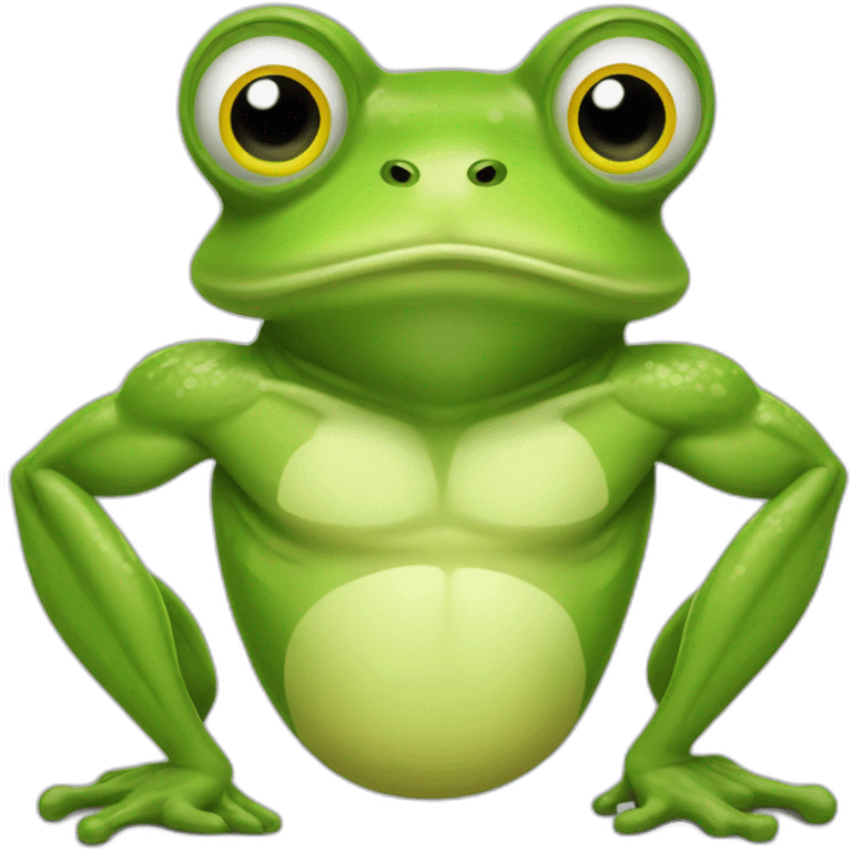 Muscular fitness frog emoji