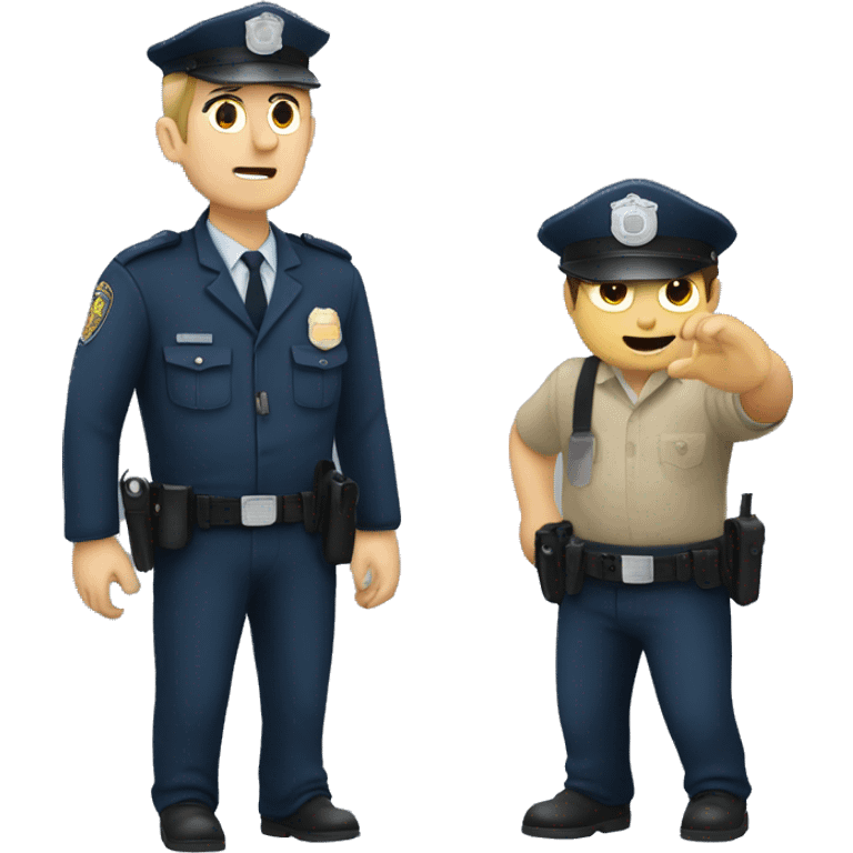 A policeman arresting a criminal  emoji