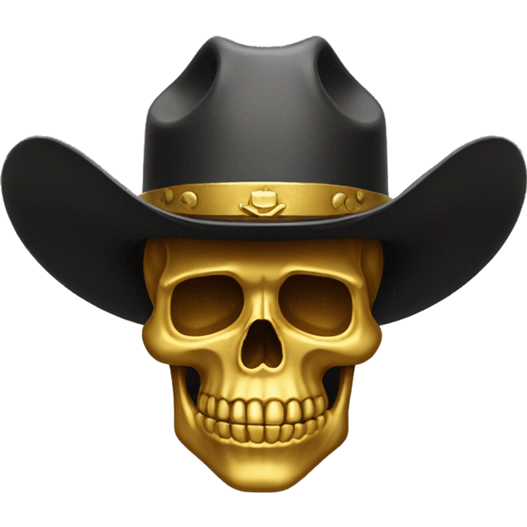 Gold skull with cowboy hat emoji