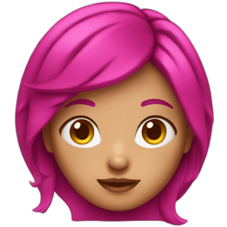 Girl with magenta hair emoji