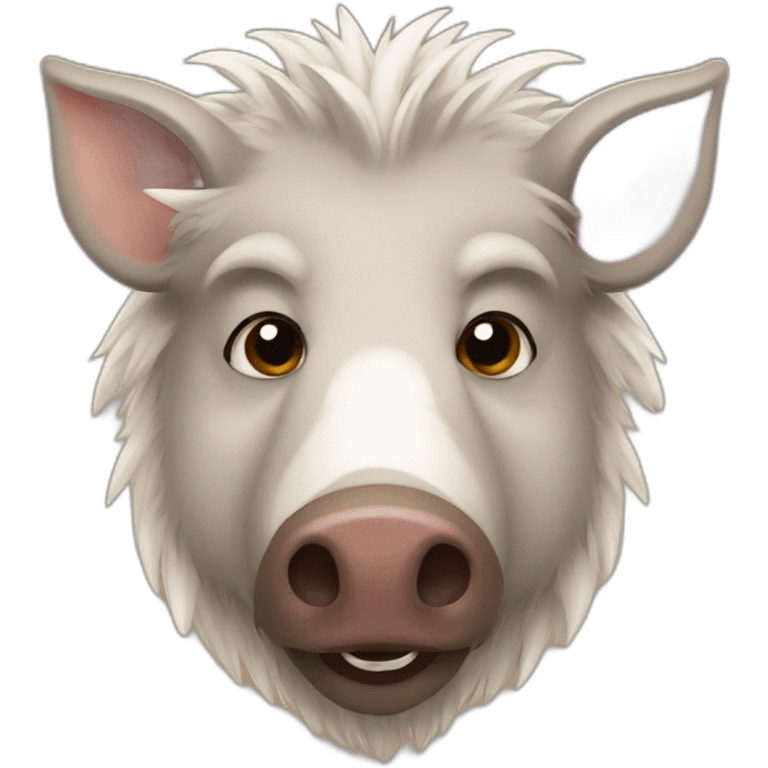 furries brown boar with white tusks emoji