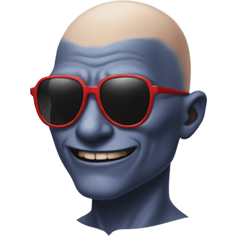 A bald demon wearing sunglasses  emoji