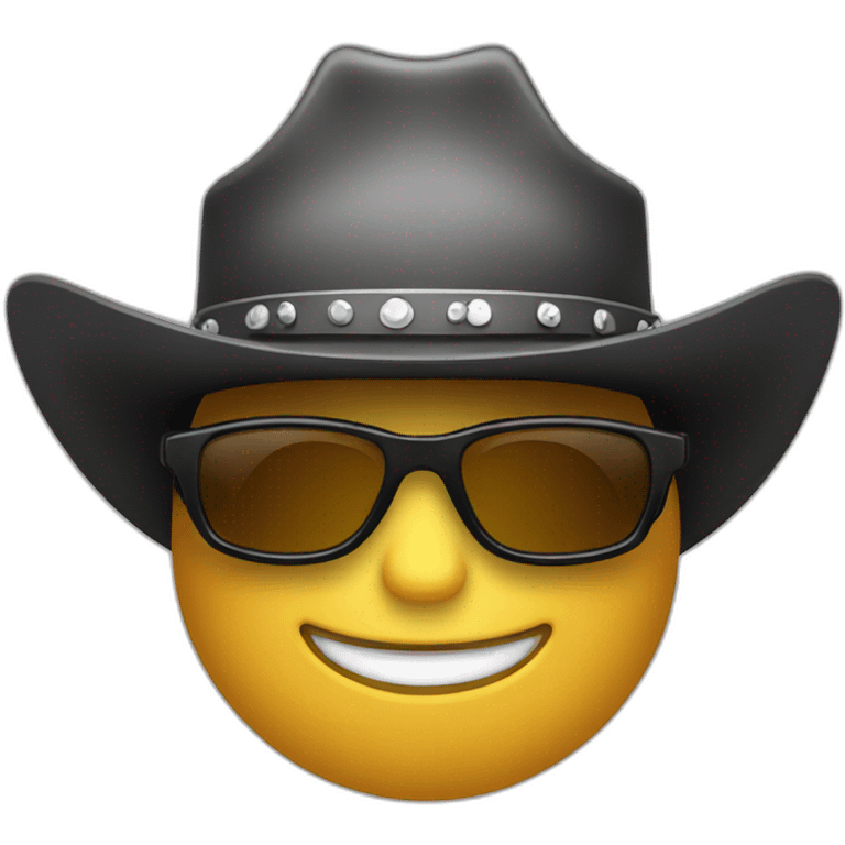 face with a cowboy hat and black sunglasses emoji