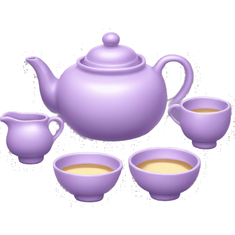 Pastel purple Oriental Tea set  emoji