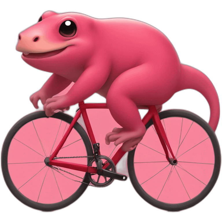 slowpoke on red fixed gear bicycle emoji