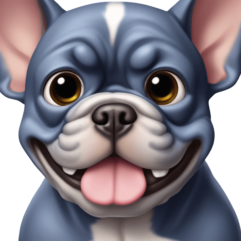 dark blue french bull dog  emoji