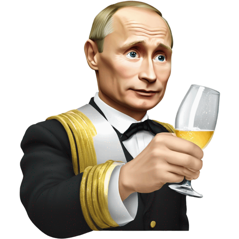 Vladimir Putin drinking champagne  emoji