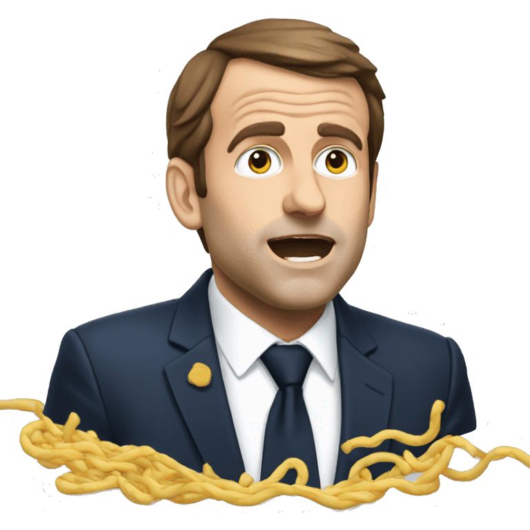 macron   qui mange des nouilles emoji