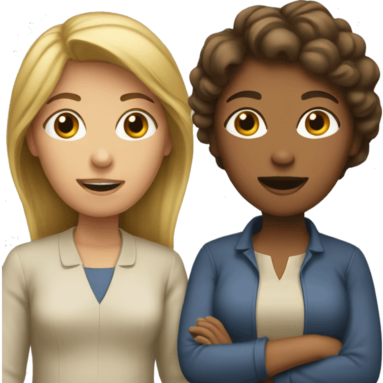 2 woman talking  emoji