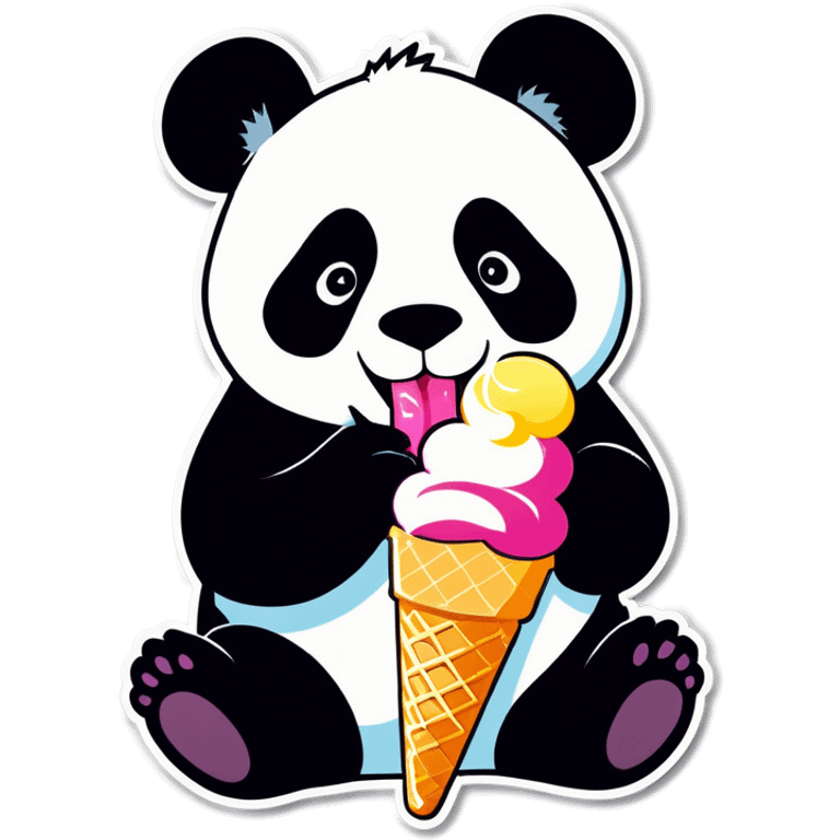 Panda eating ice cream emoji