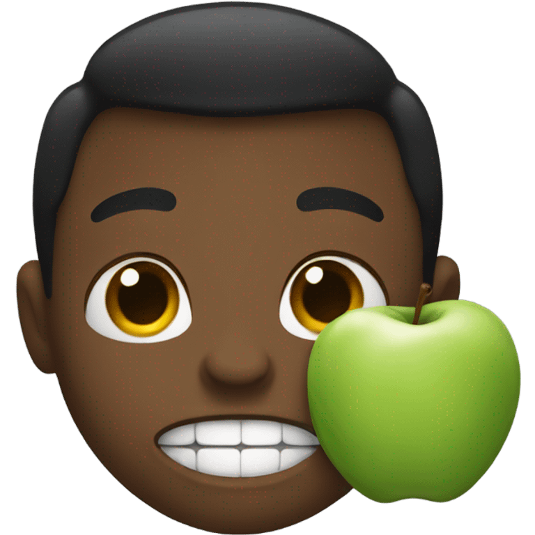 Black guy biting an apple  emoji