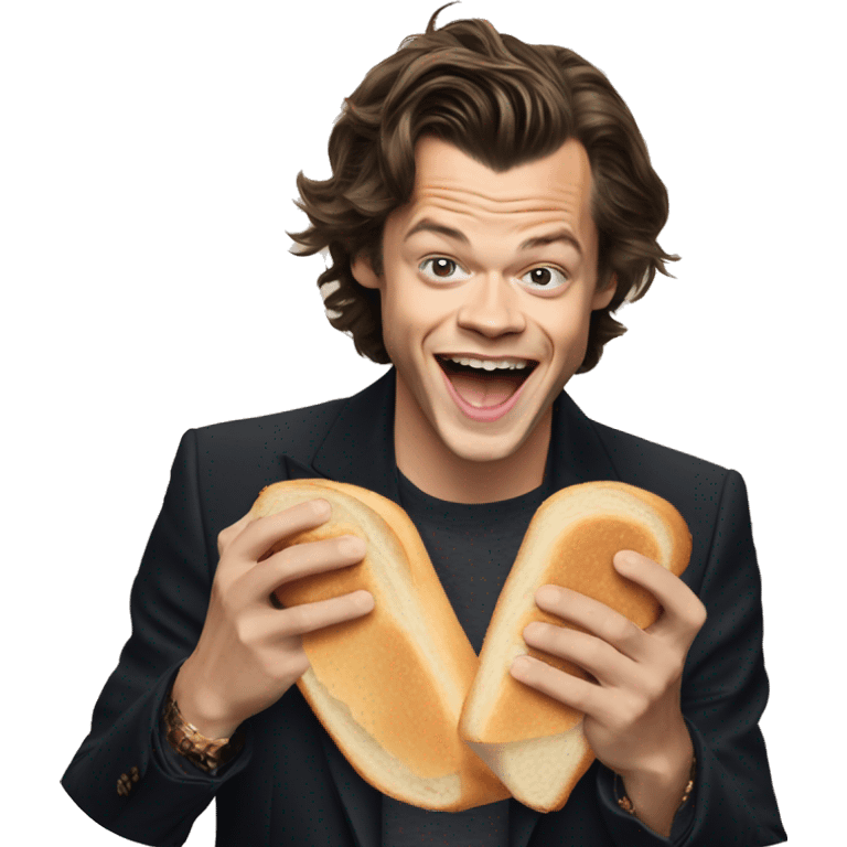 Harry styles singing holding a sandwich  emoji