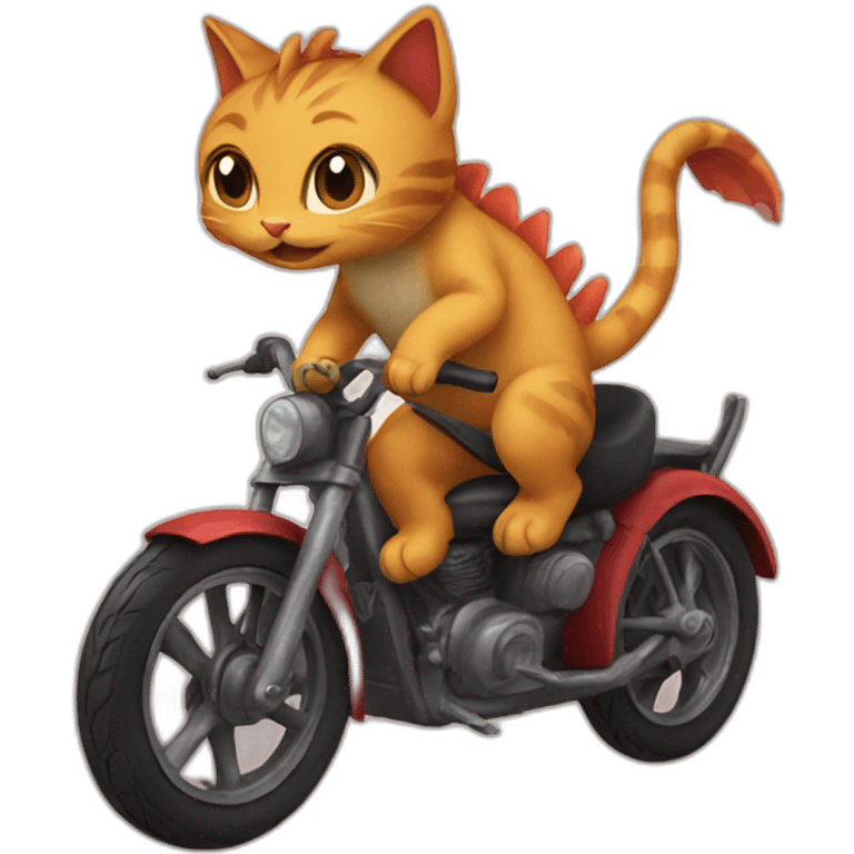 Cat ride dragons emoji