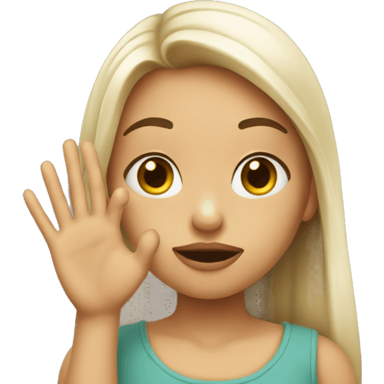 Girl blow a kiss with her hand  emoji