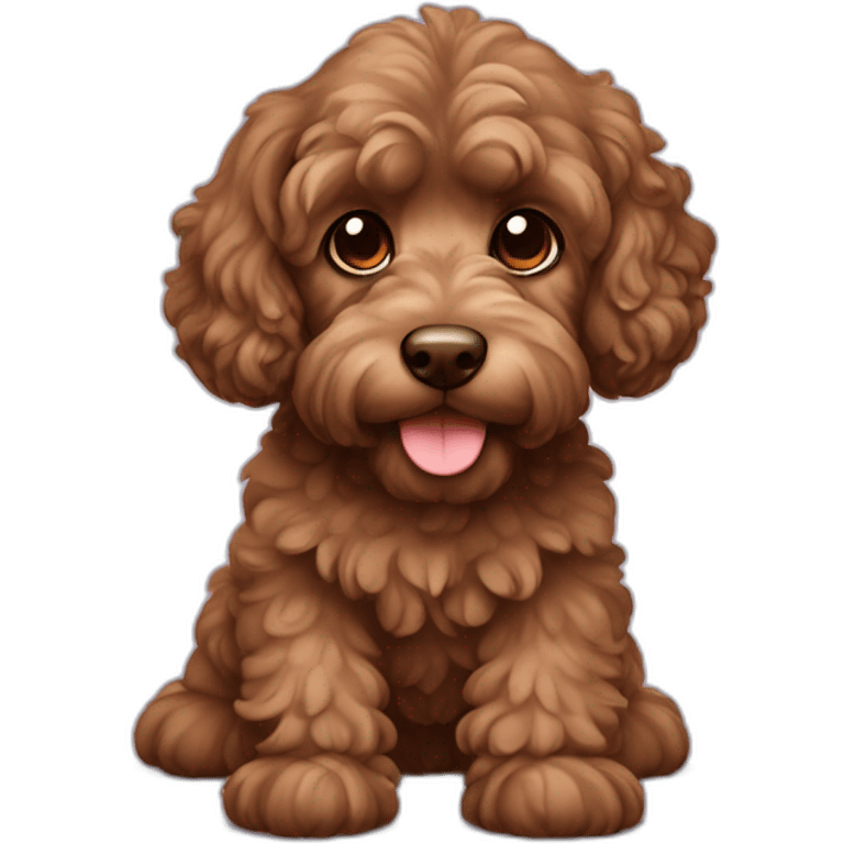 Brown Cockapoo with paper notebook emoji