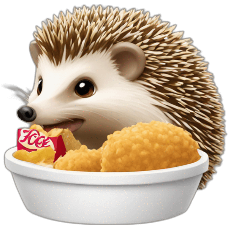 Hedgehog eating KFC emoji