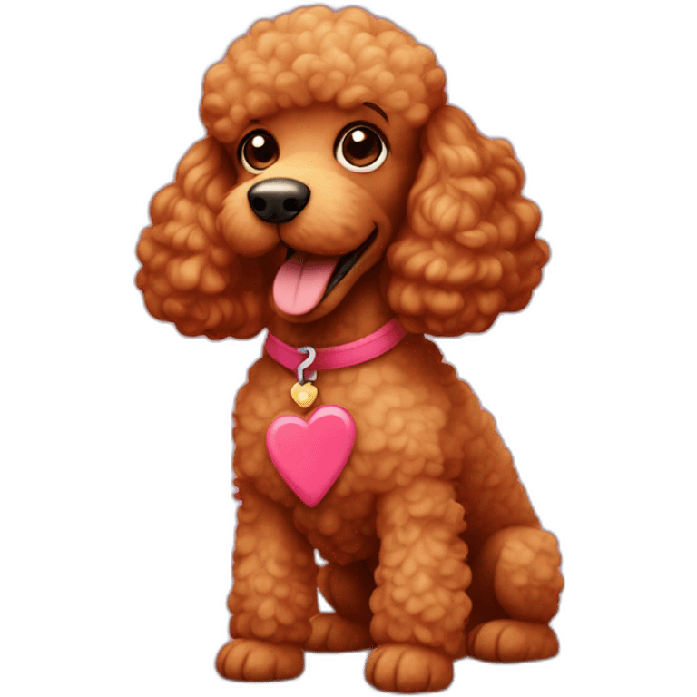 red poodle with hearts above its head  emoji