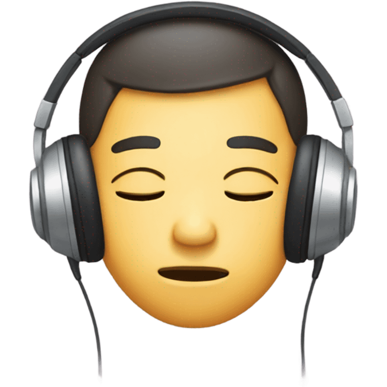 sleepy face wearing headphones emoji