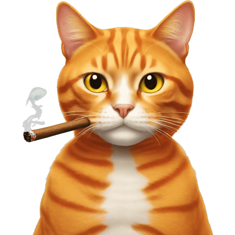 Orange cat smoking cigar emoji