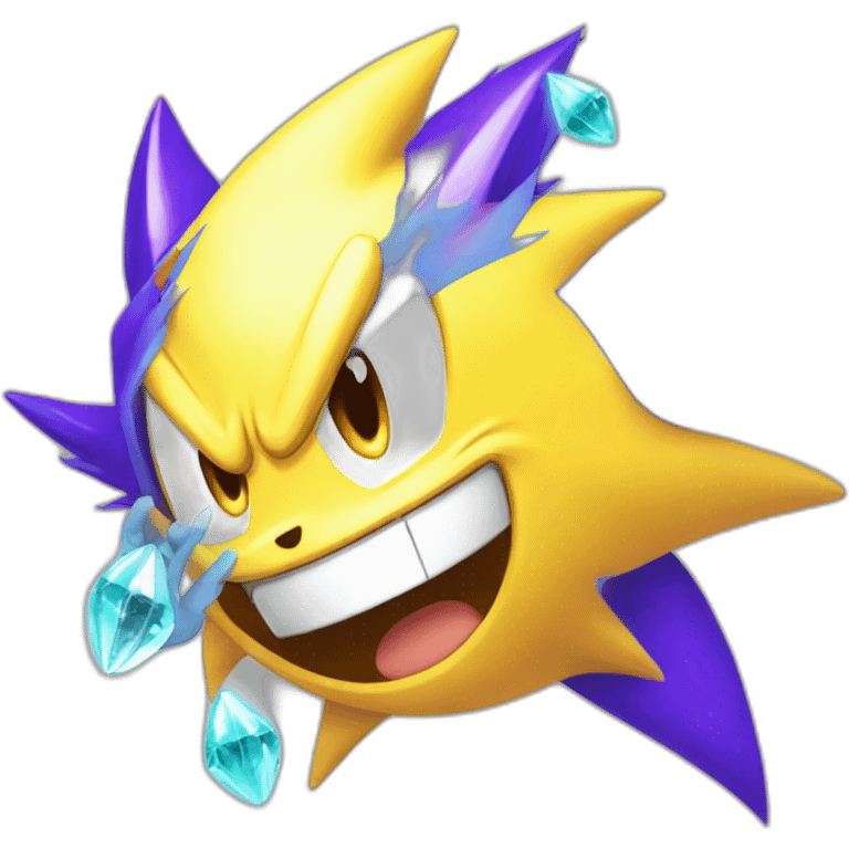 Super sonic with chaos emeralds emoji