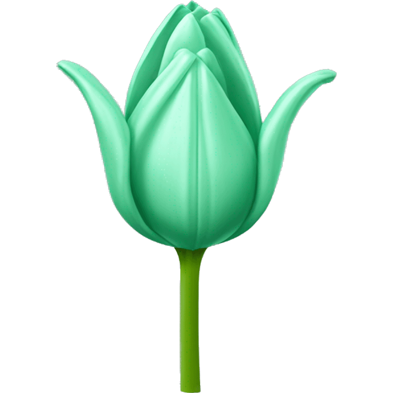 Mint green tulip emoji