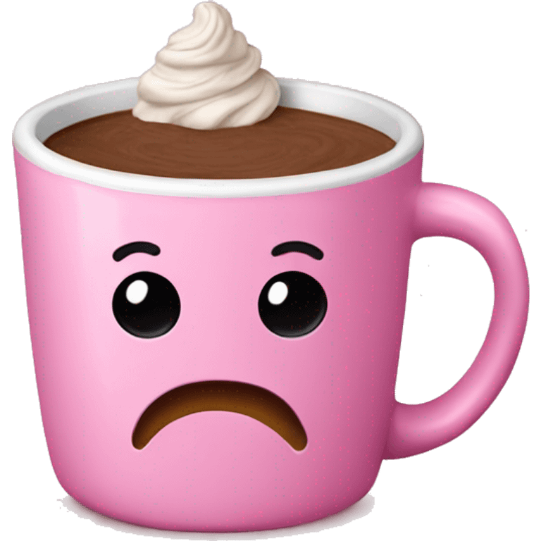 cup of hot cocoa in a pink mug with bows on it emoji