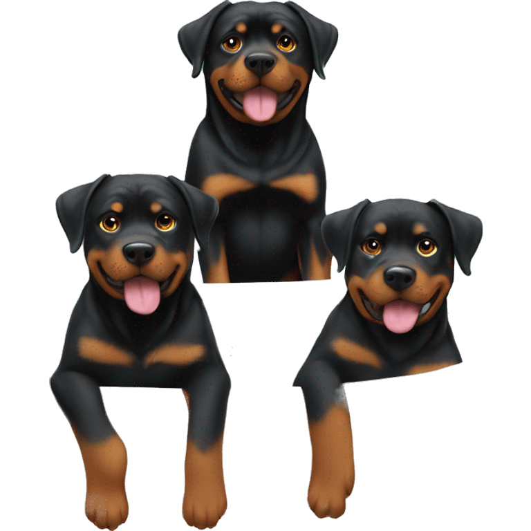 Two Rottweilers in a bathtub  emoji