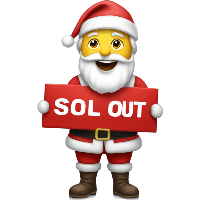 Santa holding sold out sign emoji