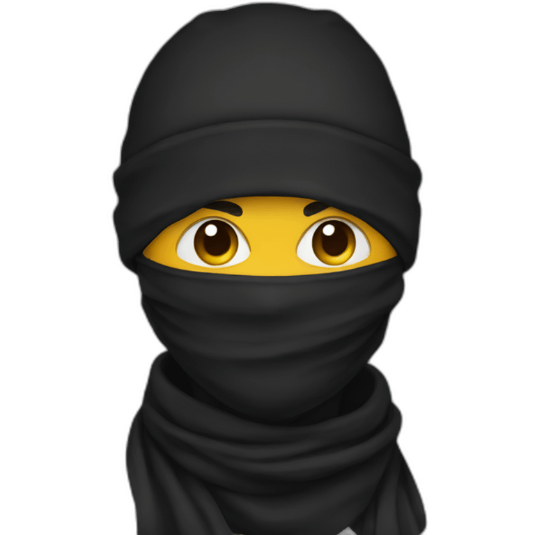 black scarf mask emoji