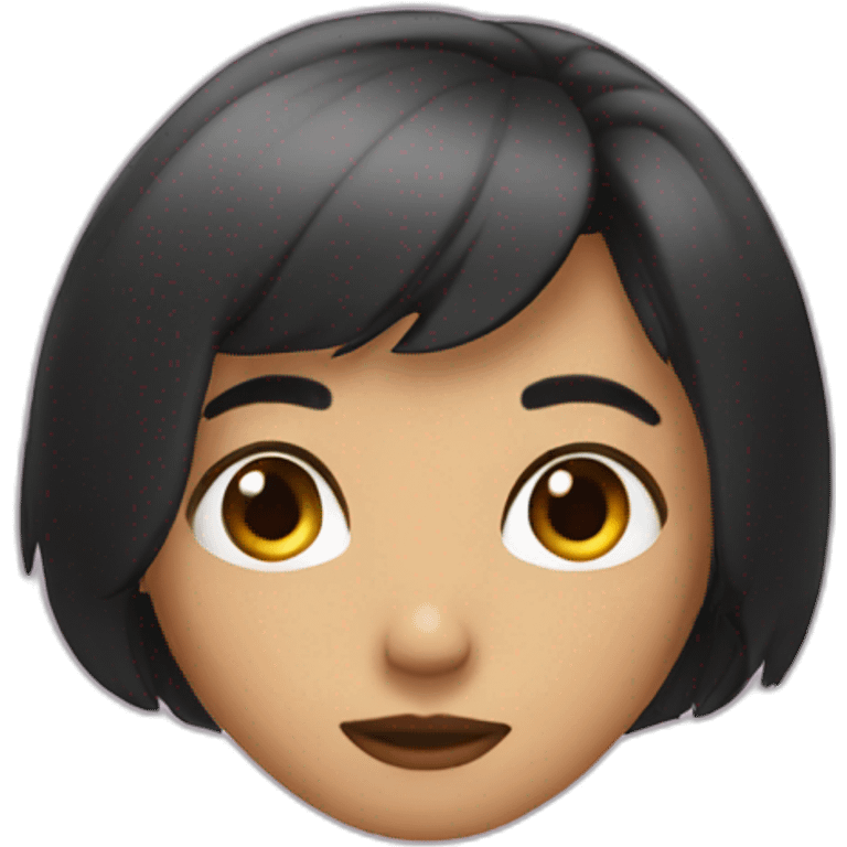 small eyes, a bob hairstyle emoji