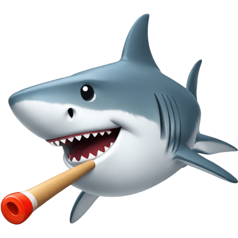 Shark whit pool stick emoji