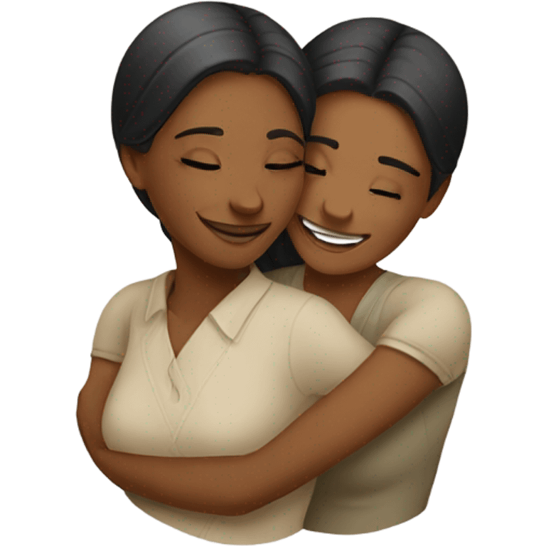 Two ladies hugging emoji