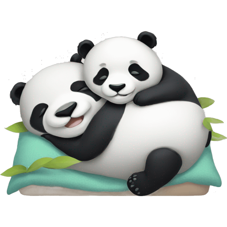 Sleeping panda couple emoji