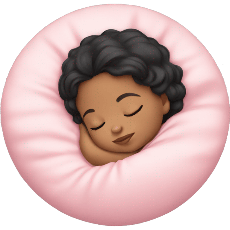 Sleeping baby girl black hair emoji