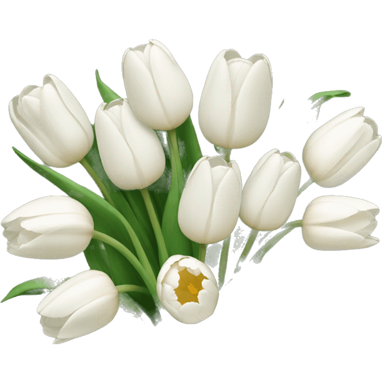 white tulip bouquet  emoji