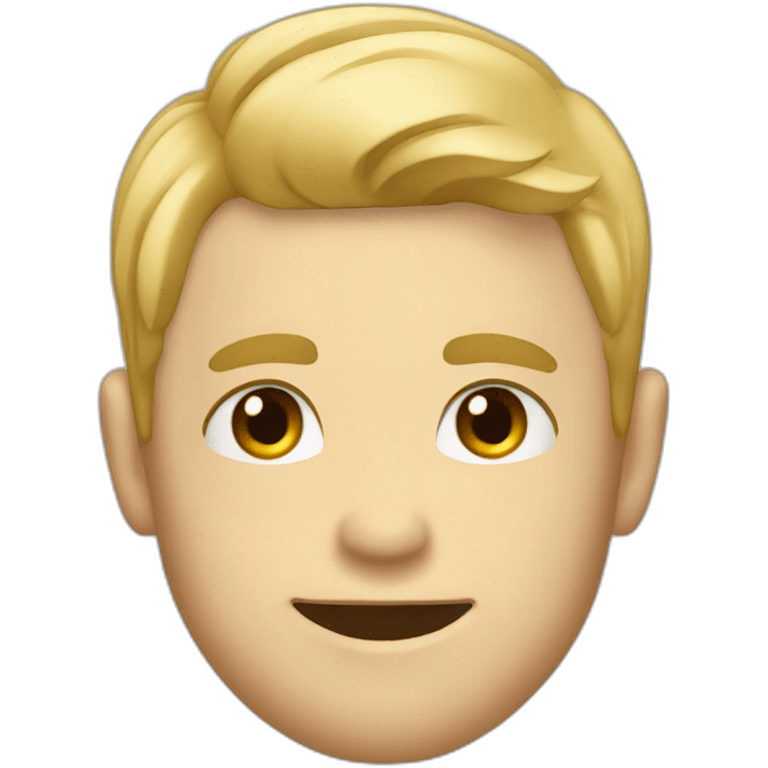 Flirting blond man with short hair and and winky face emoji