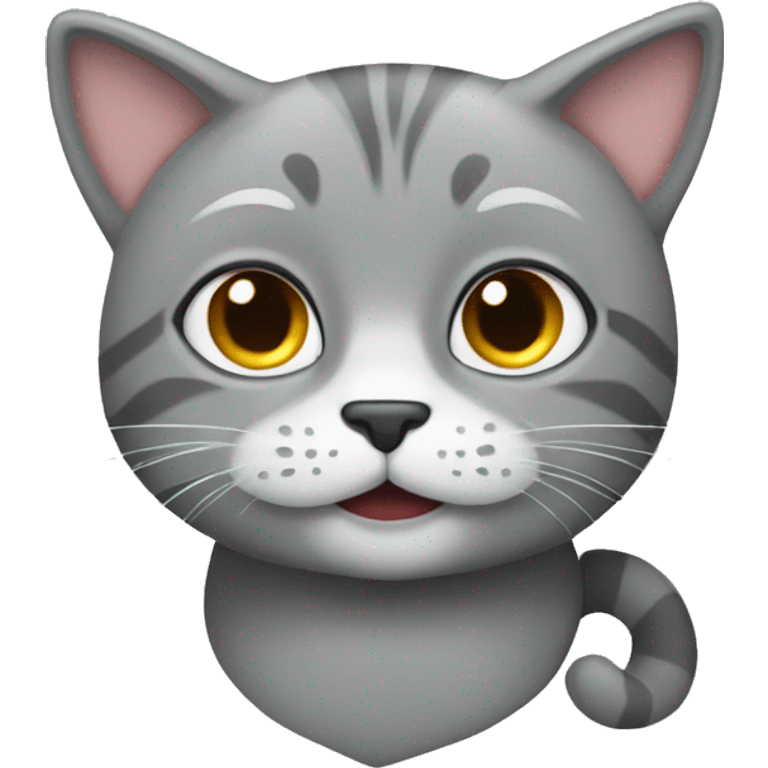 Grey cute cat emoji