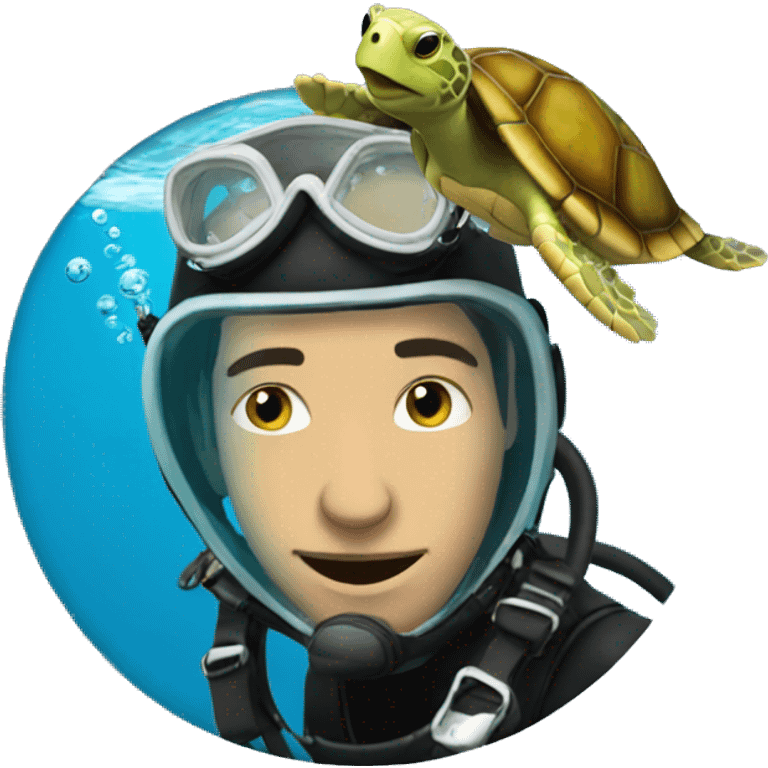 diver with turtle emoji