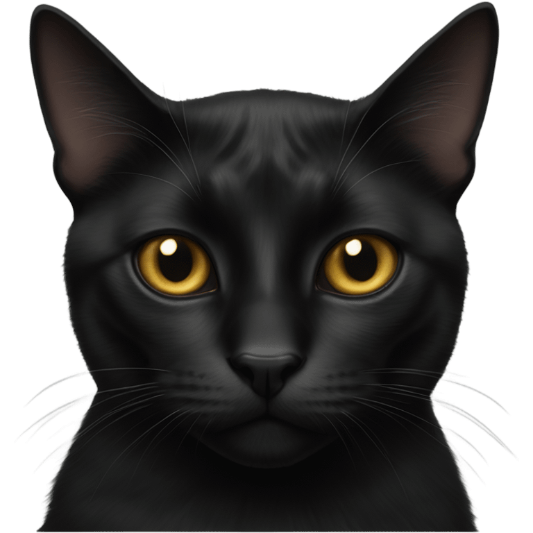 realistic black cat portrait with only one eye emoji