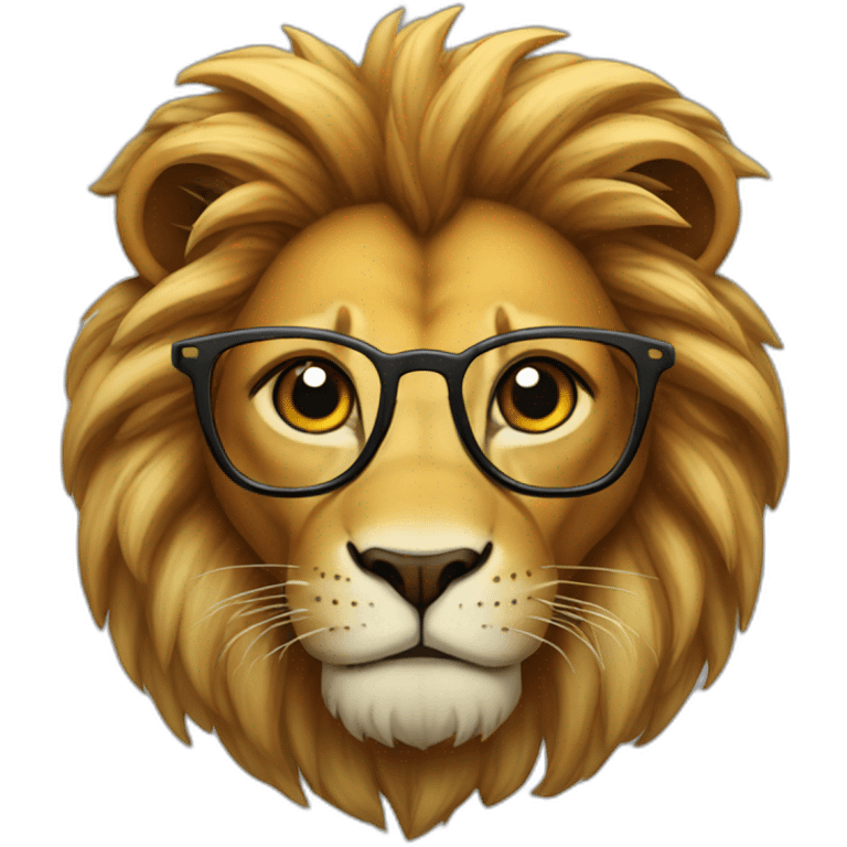 lion con lentes emoji