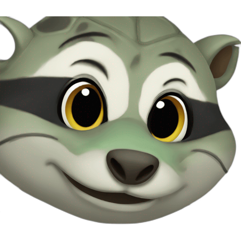 Turtle kiss raccoon emoji