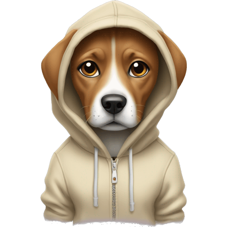 Coquette dog wearing hoodie emoji