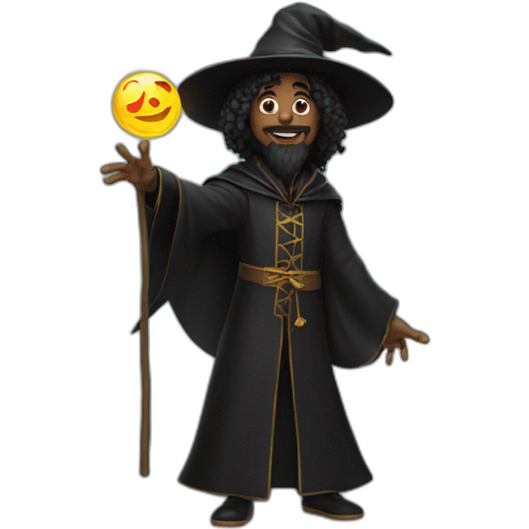 black wizard magic act emoji