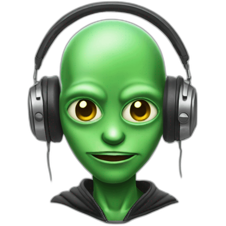 a dj alien with ear piercing emoji