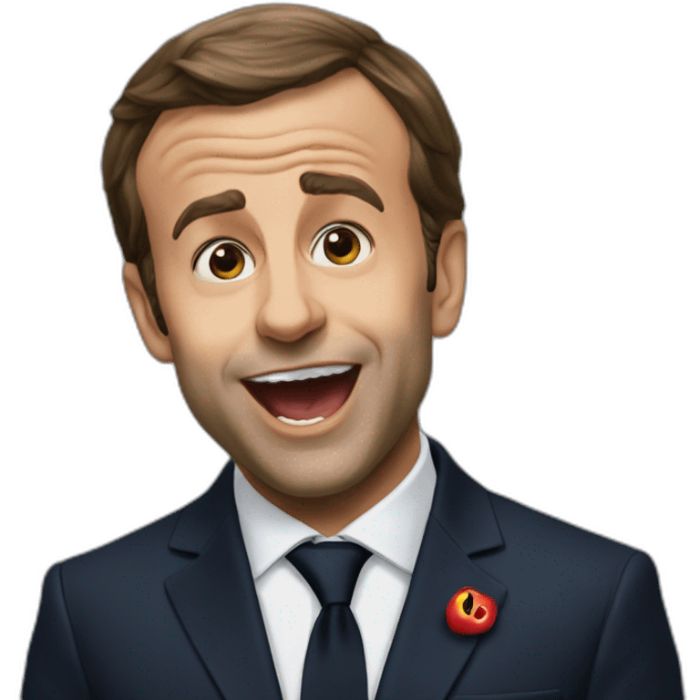 Macron en tongue emoji