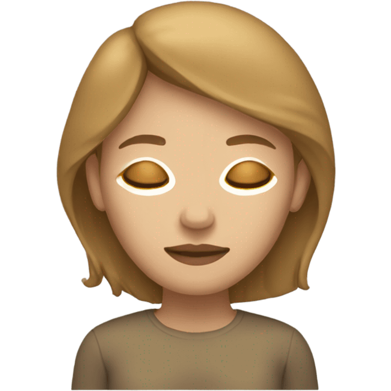 Light skinned light brown haired woman sleeping emoji