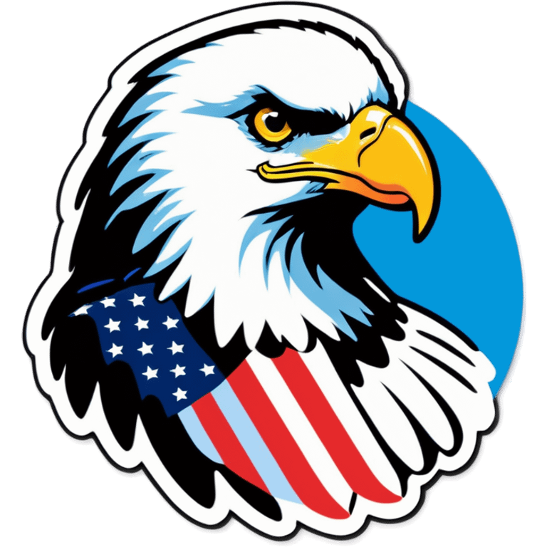 American eagle with american flag emoji