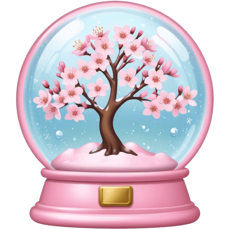 Pastel pink snow globe，Cherry blossom emoji